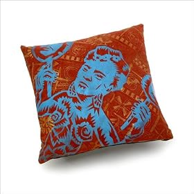 Offi Modern Pillow - Blue Frida with Che Signs by Offi