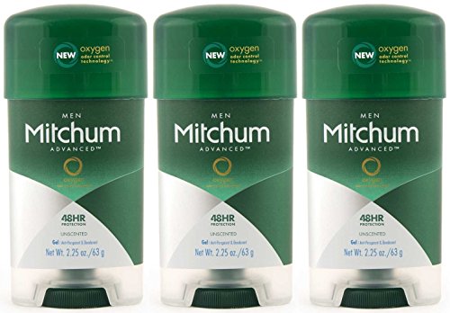 Mitchum Anti-Perspirant & Deodorant, Power Gel, Unscented, 2.25 Ounce (Pack of 3)