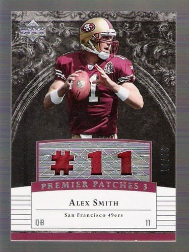 ALEX SMITH 2007 Upper Deck Premier Patches Triple JERSEY PATCH Card #10 of only 99 Made! San Francisco 49ers Football