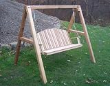 4' Red Cedar Blue Mountain Fanback Porch Swing w/Stand