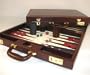 20" Tournament Attache Backgammon, Burgundy Dlx Vinyl, Inlaid Pips