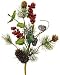 Package of 4 Artificial Lacquered Berry and Eucalyptus Floral Picks 12" Tall