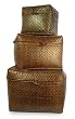 Bamboo chests, 'Lahu Diamonds' (set of 3)