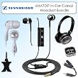 Sennheiser MM70IP MM-70 IP In-Ear Canal Headset Black Bundle