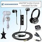 Sennheiser MM70IP MM-70 IP In-Ear Canal Headset Black Bundle