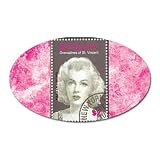Magnet Oval of Marilyn Monroe Bequia Stamp - Grenadines of St. Vincent (Andy Warhol)