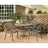 Home Styles Biscayne PC 48" Round Outdoor Dining Set in Rust Brown