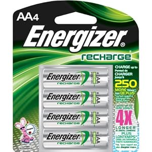 Energizer e2 2450 mah AA Rechargeable NIMH Batteries, 4 Pack NH15BP-4