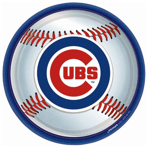 Chicago Cubs Baseball - Round Dinner Plates (18 count)