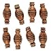 Real Copper Engraved Oblong Barrel Beads 19.5mm (8 Beads)