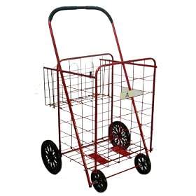 Trimmer Wheeled Cart with Basket - Red by