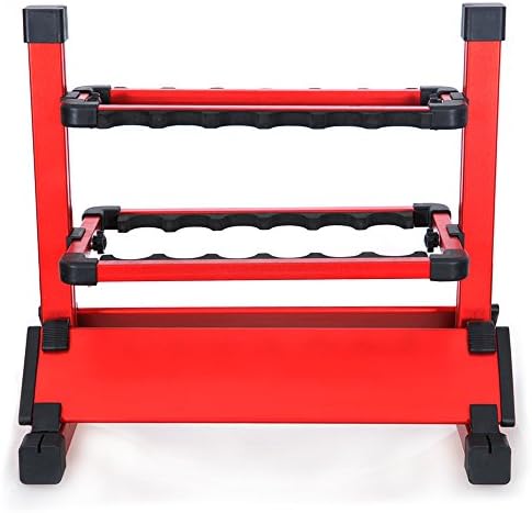 Fsing Fishing Rods Holder Portable Aluminum Rods Rack(Red)