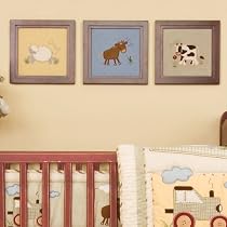 Farm House - Wall Art: Set of 3 (embroidered)