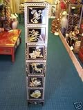 HAND PAINTED LACQUERED CD CABINET - CHINESE ORIENTAL FURNITURE