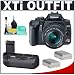 Canon Digital Rebel XTi 10.1MP Digital SLR Camera (Black) + Canon EF-S 18-55mm Lens [Outfit] + BG-E3 Grip + (2) NB-2LH Battery Packs