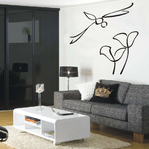 Imagen principal de Etiqueta de la pared d394 Libellen fliegen 40x38 cm