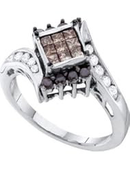 0.75CTW COGNAC DIAMOND LADIES INVISIBLE RING