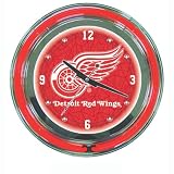 NHL Detroit Redwings Neon Clock - 14 inch Diameter
