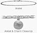 Sterling Silver Round LIVE Charm Flat Gucci Anklet