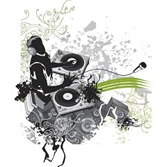 Pema Wandtattoo bunt ME004 Retro DJ Musik Party Tribal 60 x 50 cm