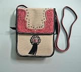 Western pink cowgirl LEATHER flap HIP purse BAG NWT