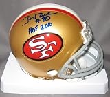 JERRY RICE SIGNED AUTOGRAPHED SAN FRANCISCO 49ERS MINI HELMET HOF 2010 INSCRIBED W/ HOLOGRAM + COA