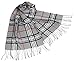 Leisureland Acrylic Unisex Plaid Scarf Gray