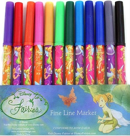 Childrens Toyshop  Toys : Disney Tinker Bell Fine Line Markers - 12 Per Pak