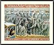 Circus Poster Barnum & Bailey Elephants - Charming approx. 22"x26" Framed and Matted - 7/8" Rounded, Shiny, Black Metal Frame - Photographic Print from the Library of Congress Collection