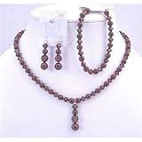 Brd719 Wine Color Bridal Jewelry Set Meroon Pearls Burgundy Crystals Complete Set Handcrafted Custom Your Jewelry
