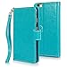 iPhone 6 Plus case, iPhone 6 Plus Flip Case, E LV iPhone 6 Plus Case Cover - PU Leather Flip Folio Wallet Case Cover for iPhone 6 Plus 5.5 inch with 1 E LV Stylus - TURQUOISE