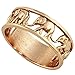 Elephant Migration Eternity Ring Rose Gold-Tone Plated Sterling Silver 925 Sizes 4-15