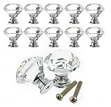 10 PCS Zinc Alloy Clear Glass Crystal Knobs Handle