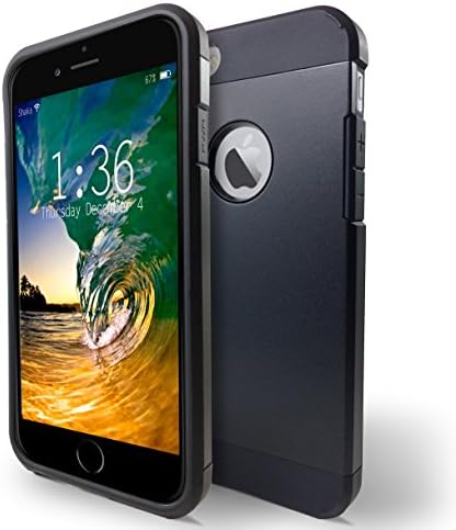 IPhone 6 Protector Armour Case, tough slim lined look and feel, Premium High Quality Cases with Excellent grip, snug fit. Best Protective hard case, Thin stylish design that fits the New Apple 4.7" Iphone6 Cell Phone. Guaranteed by Shaka Tech. Black