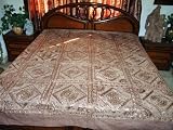 Bedspread From India-5p Dark Almond Hand Embroidered Cotton King/queen Bedspread Coverlet Throw
