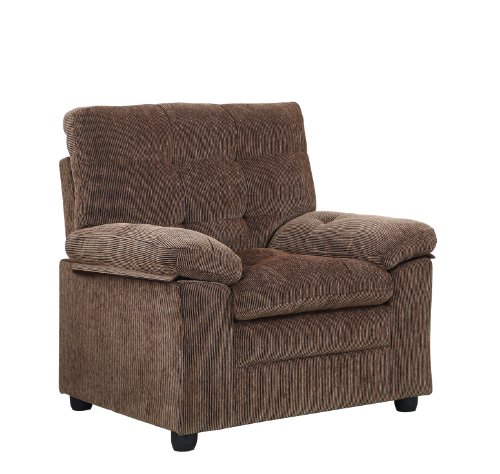 Homelegance 9715BR-1 Upholstered Chair with Channel Tufted, Golden Brown Chenille On Sale
