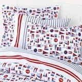 Kids Bedding: Kids Red & Blue Nautical Cotton Sheets
