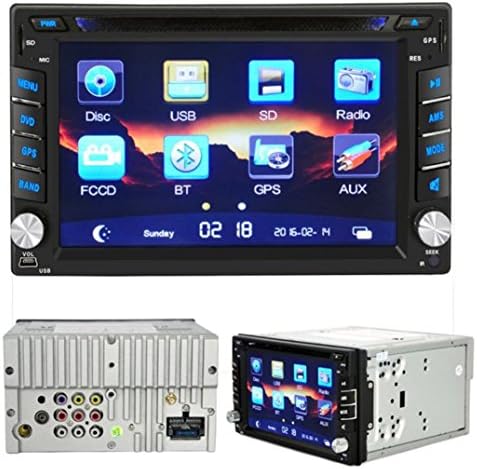 Efitty 6.2 Inch HD Touchscreen 2 Din In Dash Car Stereo MP5 DVD Player Support GPS Navigation USB/ SD/ AUX / FM Bluetooth Hands-free Call Remote Control with Rear View Camera Microphone Touch Pen