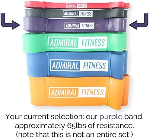 Resistance, Pull-up, and Stretching Bands by Admiral Fitness (Purple, 65lbs of Resistance)