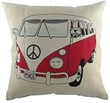 Evans Lichfield Campervan Red Cushion, 17 x 17 inch