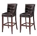 Set Of 2 Brown Finish 24 Counter Height Parsons Stools