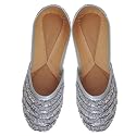 Party Wear Indian Punjabi Women Handmade Shoe Pair With Beaded Work (Free Shipping) Shes0039