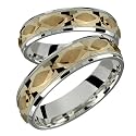 Isla - Elegant Two Tone Comfort Fit Wedding Band for Him & Her! Custom Made! Choose your Size.