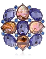 Napier "Giftable" Silver-Tone and Purple Stone Boxed Pin