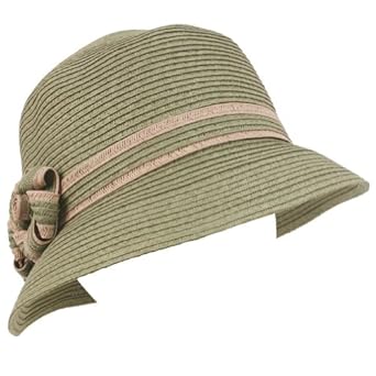 Ladies Upf 50 Beach Summer Sun Cloche Bucket Bell Dual Flower Hat 57cm Gray