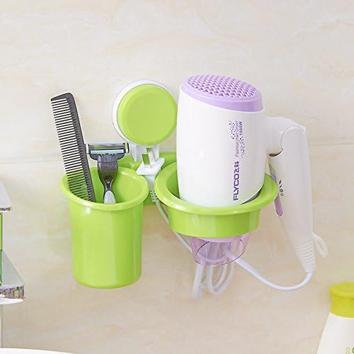 Wall-mounted bathroom storage air tube/ suction cup rack/ Chuck electric blower BRACKET-green