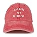 Trendy Apparel Shop Mimosas For President Embroidered Pigment Dyed Washed Cotton Cap - Red