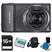 Samsung WB250F Smart Wi-Fi Digital Camera (Grey) Premium kit with a 16GB card, Lithium ion battery, Digpro case and a cleaning kit.