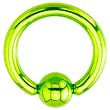14 Gauge Light Green Electro Titanium BCR Captive Ring -3/8"