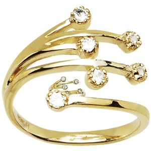 10k Yellow Gold Breathtaking Cubic Zirconia Toe Ring